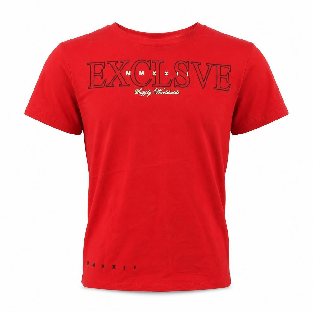 George Boys Red Cotton Basic T-Shirt Size 7-8 Years Round Neck Pullover - Exclusive
