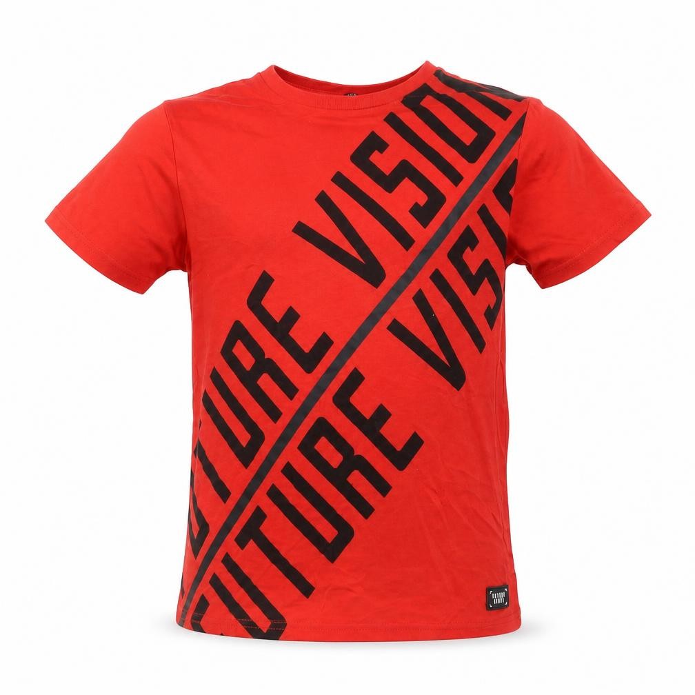 George Boys Red Cotton Basic T-Shirt Size 7-8 Years Round Neck Pullover - Couture Vision