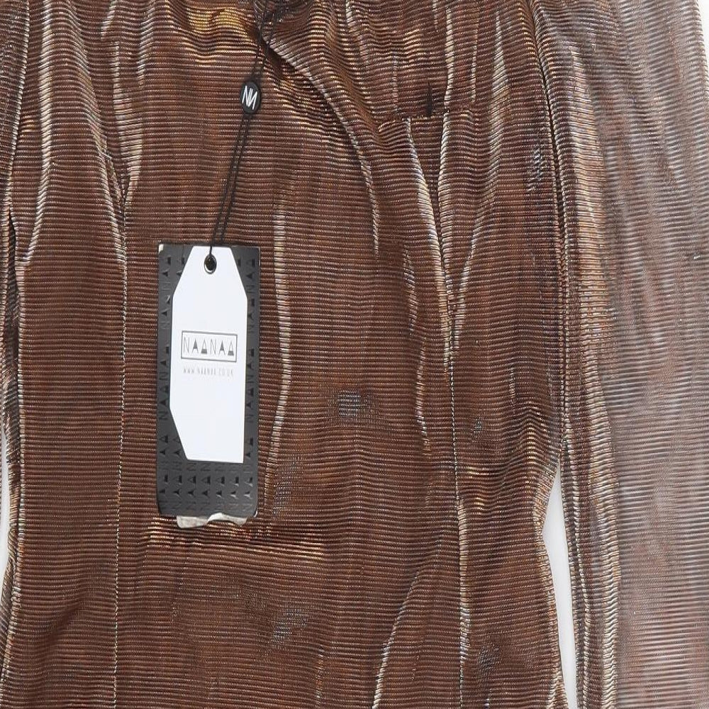 NaaNaa Womens Brown Polyester Bodycon Size 8 Sweetheart Pullover
