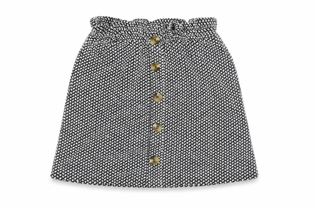 New Look Womens Black Geometric Polyester A-Line Skirt Size 8