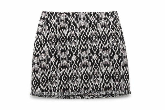 New Look Womens Multicoloured Geometric Polyester A-Line Skirt Size 8 Zip