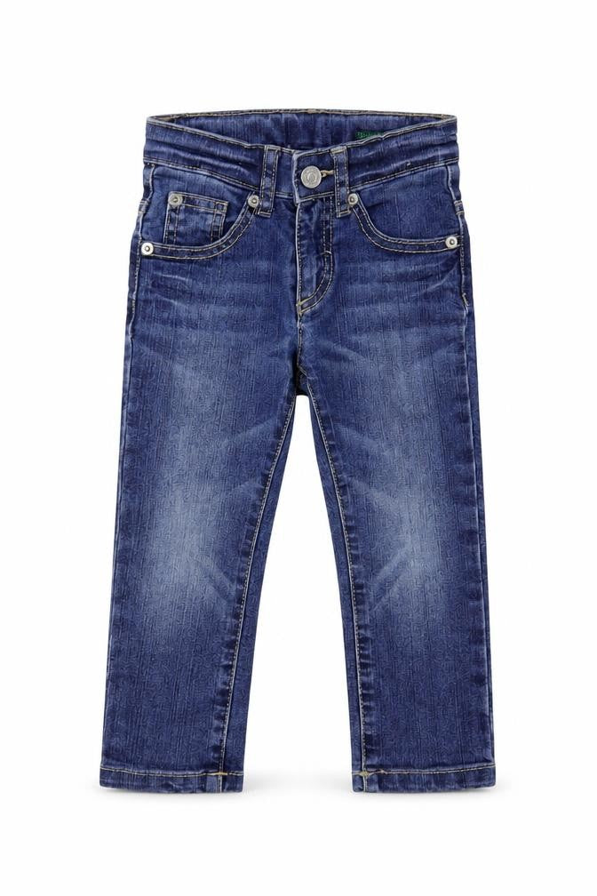 United Colors of Benetton Boys Blue Cotton Straight Jeans Size 2 Years Regular Button