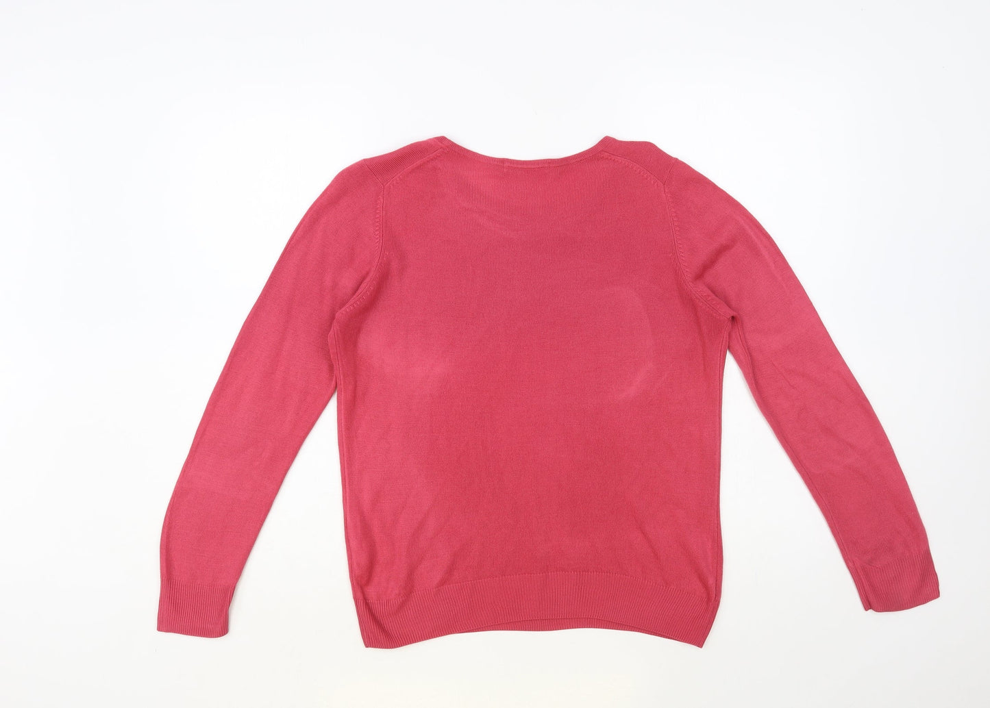 Marks and Spencer Womens Pink Round Neck Acrylic Pullover Jumper Size 10