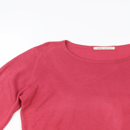 Marks & Spencer Womens Pink Round Neck Acrylic Pullover Jumper Size 10