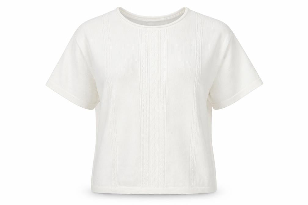 Jumper Womens White Crew Neck Cotton Pullover Jumper Size L