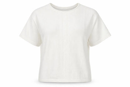 Jumper Womens White Crew Neck Cotton Pullover Jumper Size L