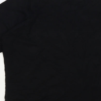 Profile Womens Black Round Neck Viscose Pullover Jumper Size 16 - Contrasting Trim