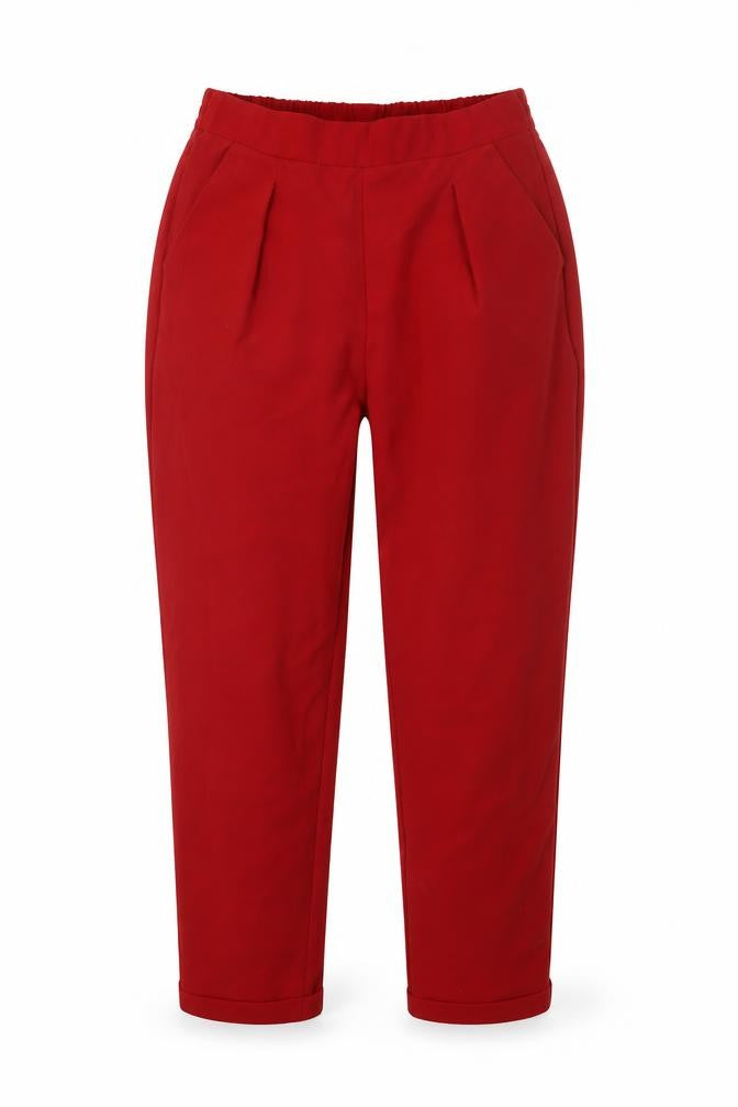 Stradivarius Womens Red Polyester Carrot Trousers Size S L24 in Regular