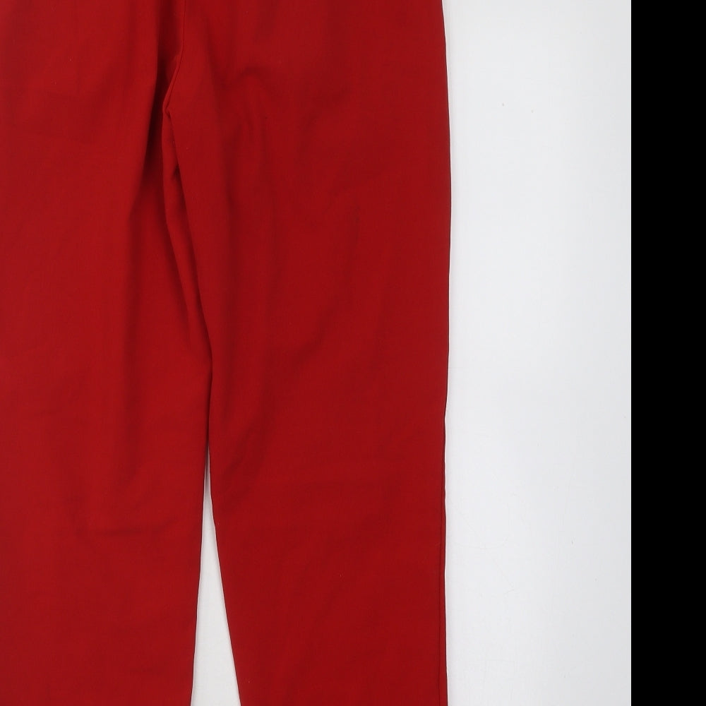 Stradivarius Womens Red Polyester Carrot Trousers Size S L24 in Regular