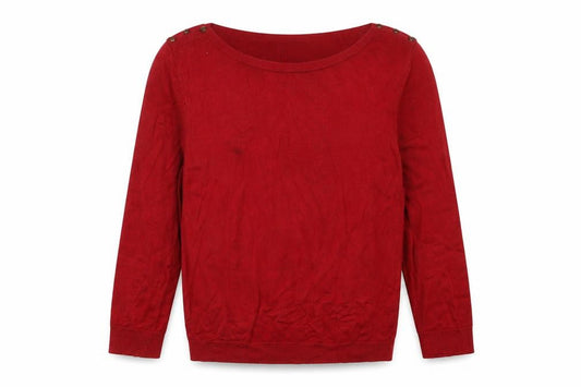 Monsoon Womens Red Boat Neck Viscose Pullover Jumper Size 10