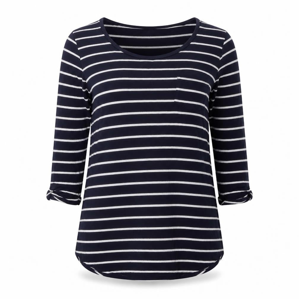 Atmosphere Womens Blue Scoop Neck Striped Viscose Pullover Jumper Size 16