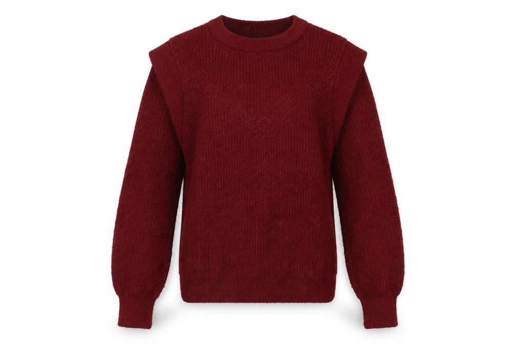 George Womens Red Round Neck Acrylic Pullover Jumper Size S