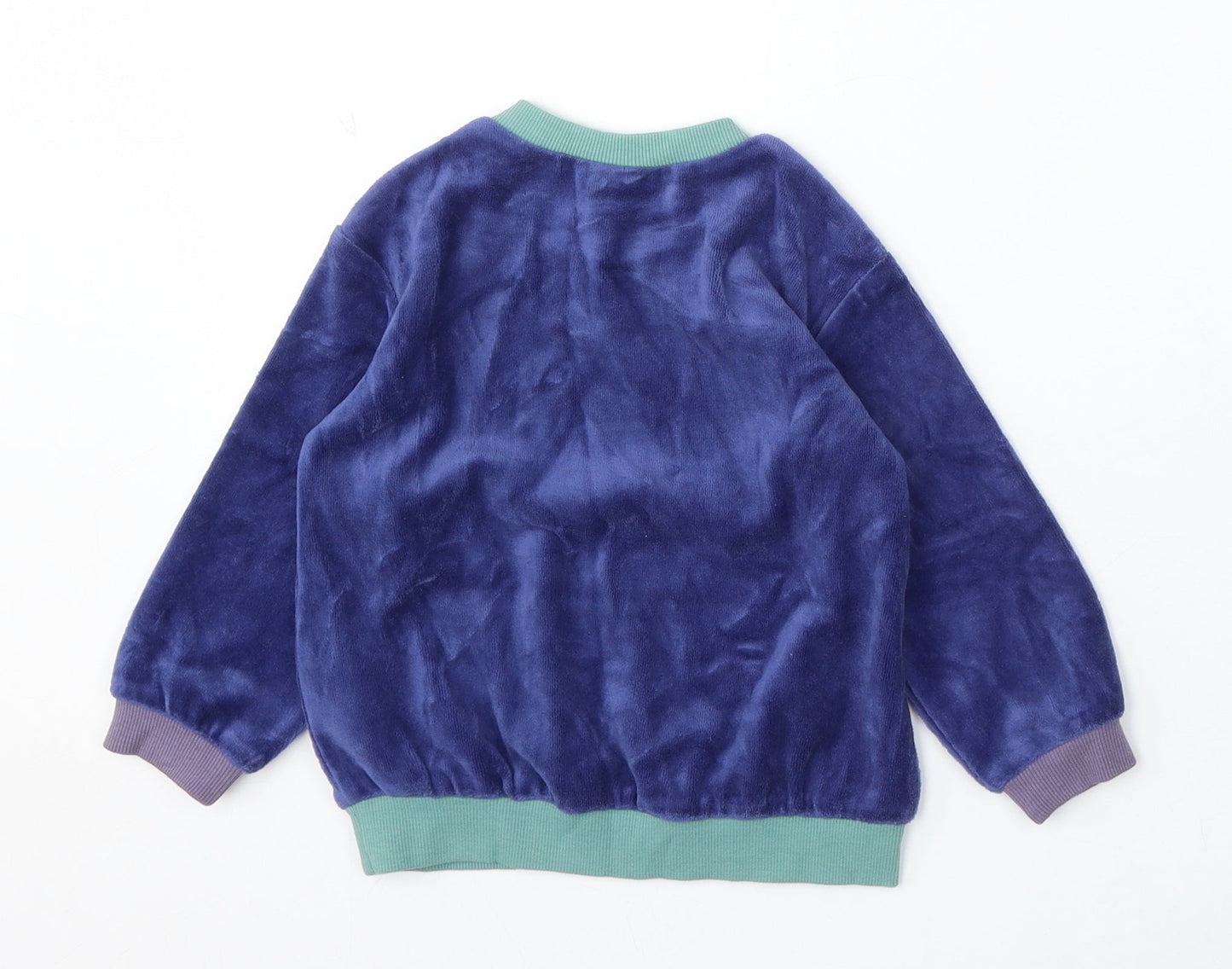 H&M Boys Blue Polyester Pullover Sweatshirt Size 2 Years Snap