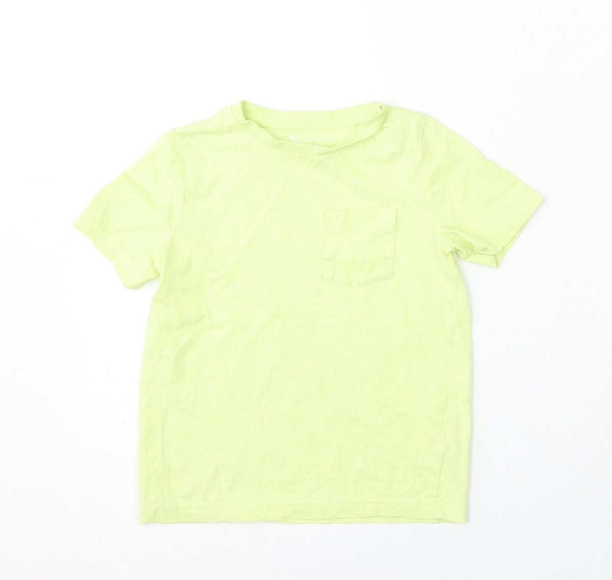 TU Boys Green Cotton Basic T-Shirt Size 5 Years Round Neck