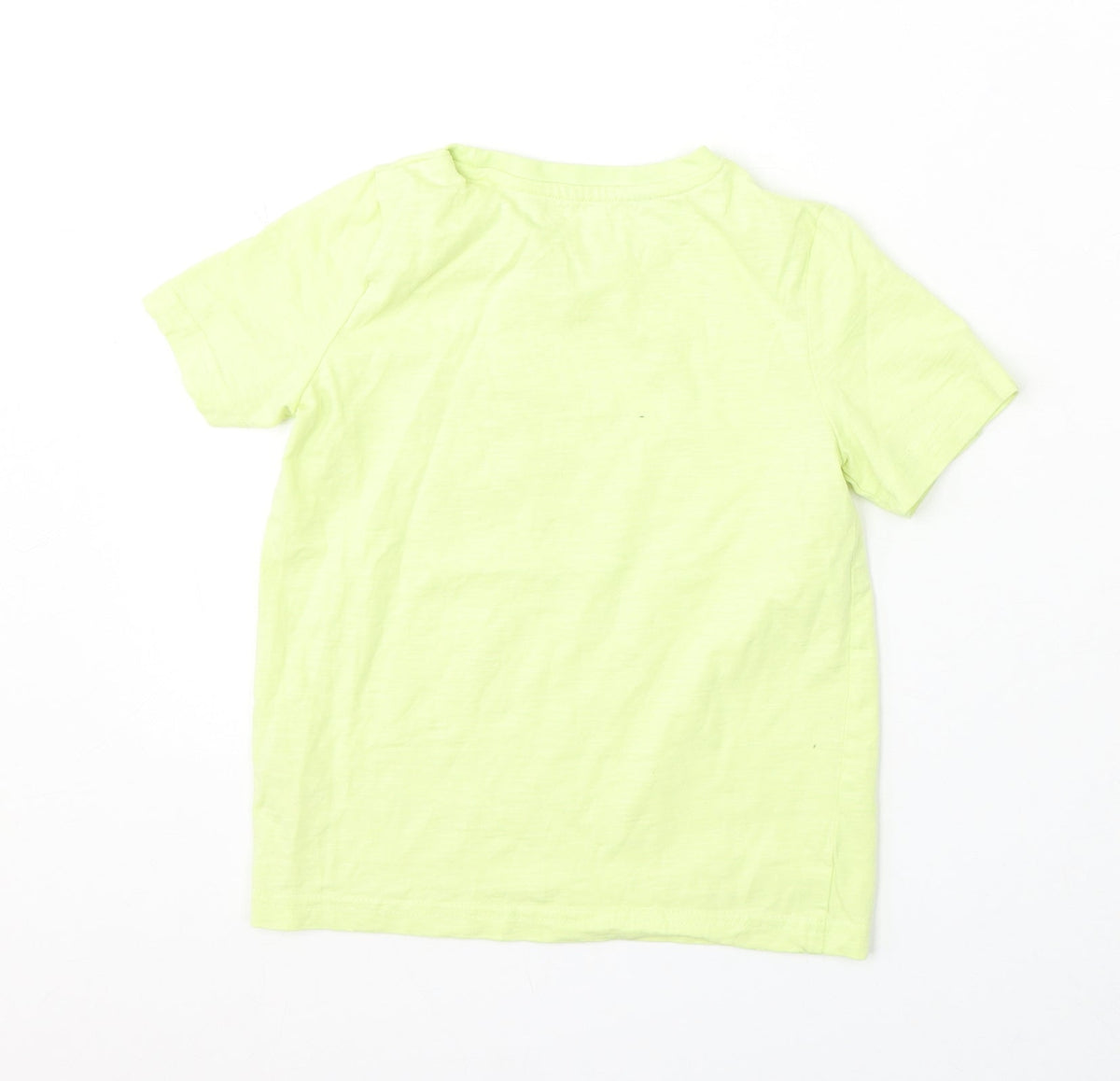 TU Boys Green Cotton Basic T-Shirt Size 5 Years Round Neck