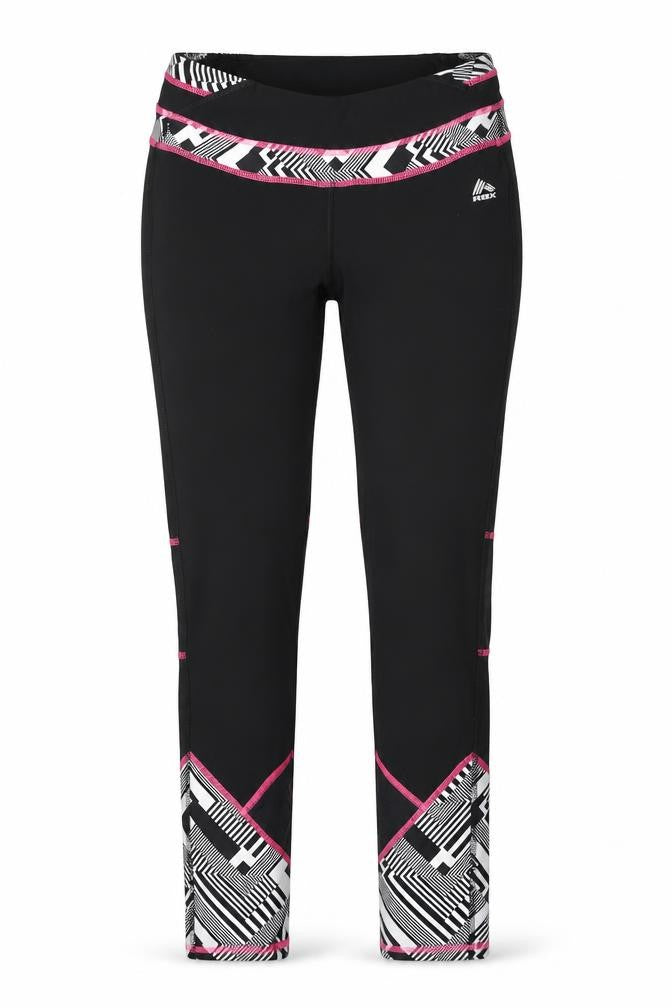 RBX Womens Black Geometric Polyester Jogger Leggings Size S L28 in Regular