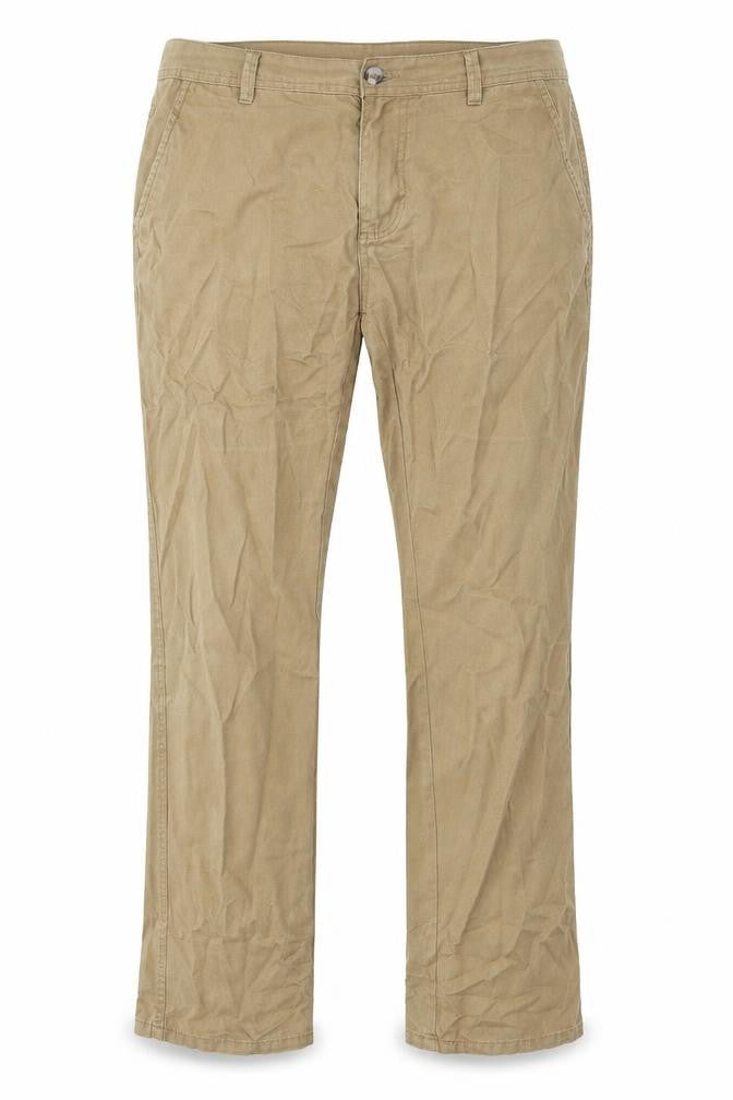 Denim & Co. Womens Beige Cotton Trousers Size 36 in L34 in Regular Button