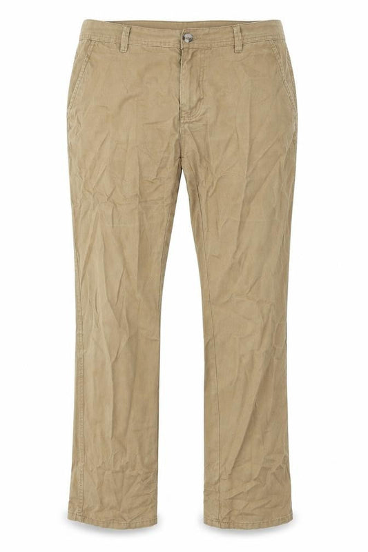 Denim & Co. Womens Beige Cotton Trousers Size 36 in L34 in Regular Button