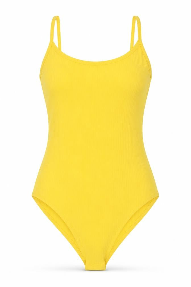 Primark Womens Yellow Polyester Bodysuit One-Piece Size 4 Snap