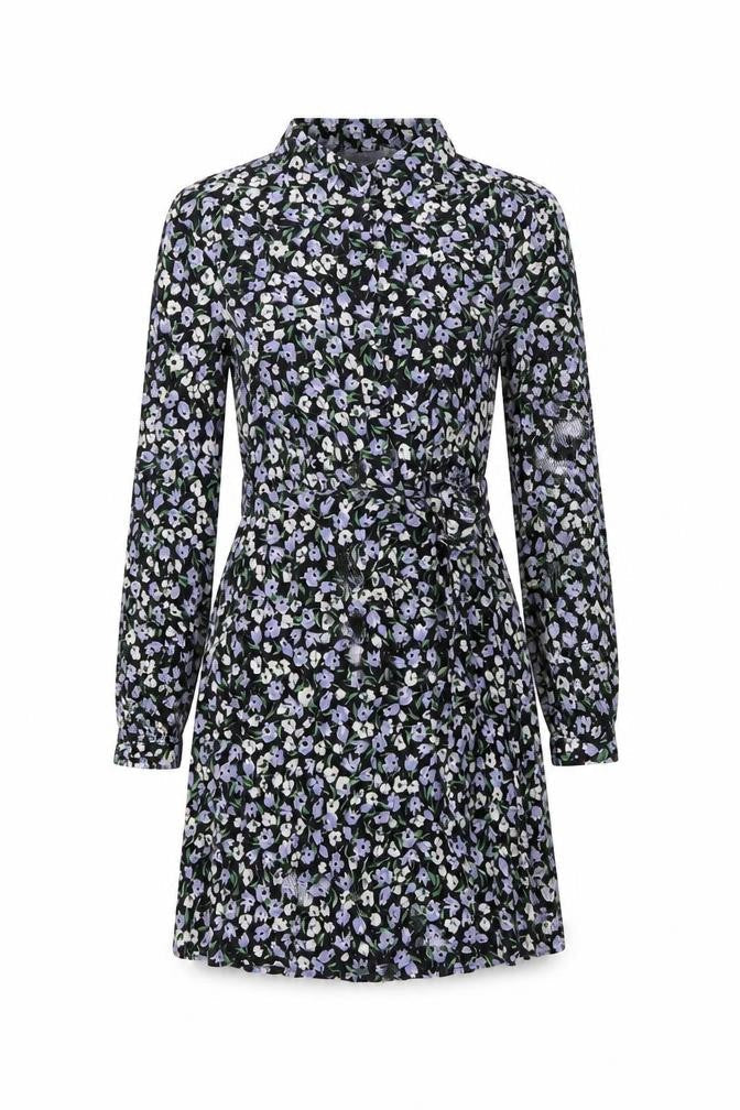 MNG Womens Multicoloured Floral Viscose A-Line Size 6 Collared Button