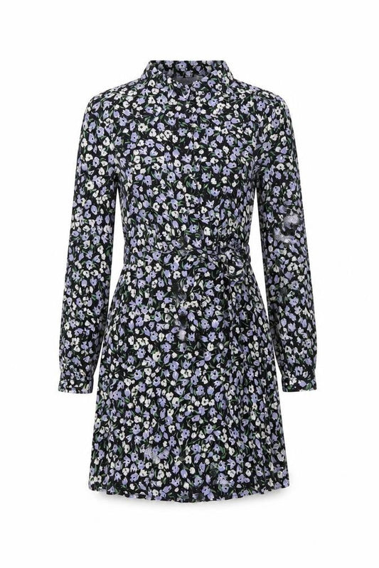Mango Womens Multicoloured Floral Viscose A-Line Size 6 Collared Button