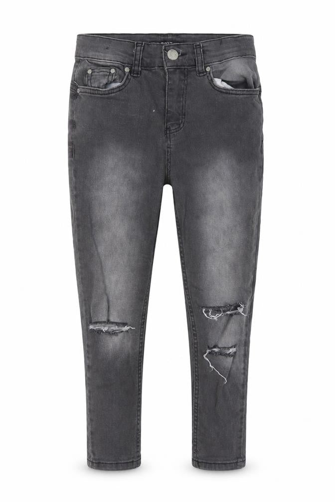 Select Girls Grey Cotton Skinny Jeans Size 9 Months Regular Button - Distressed