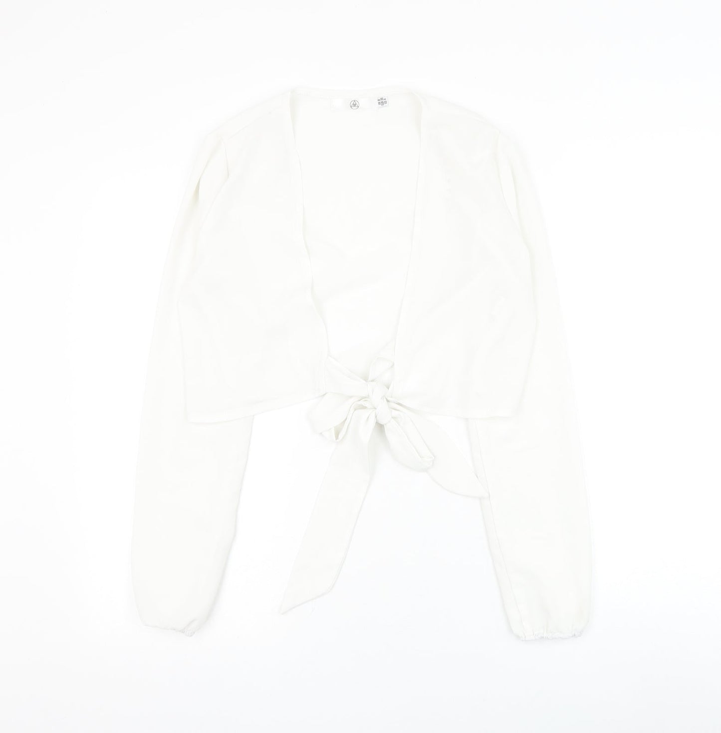 Missguided Womens White Polyester Basic Blouse Size 8 V-Neck