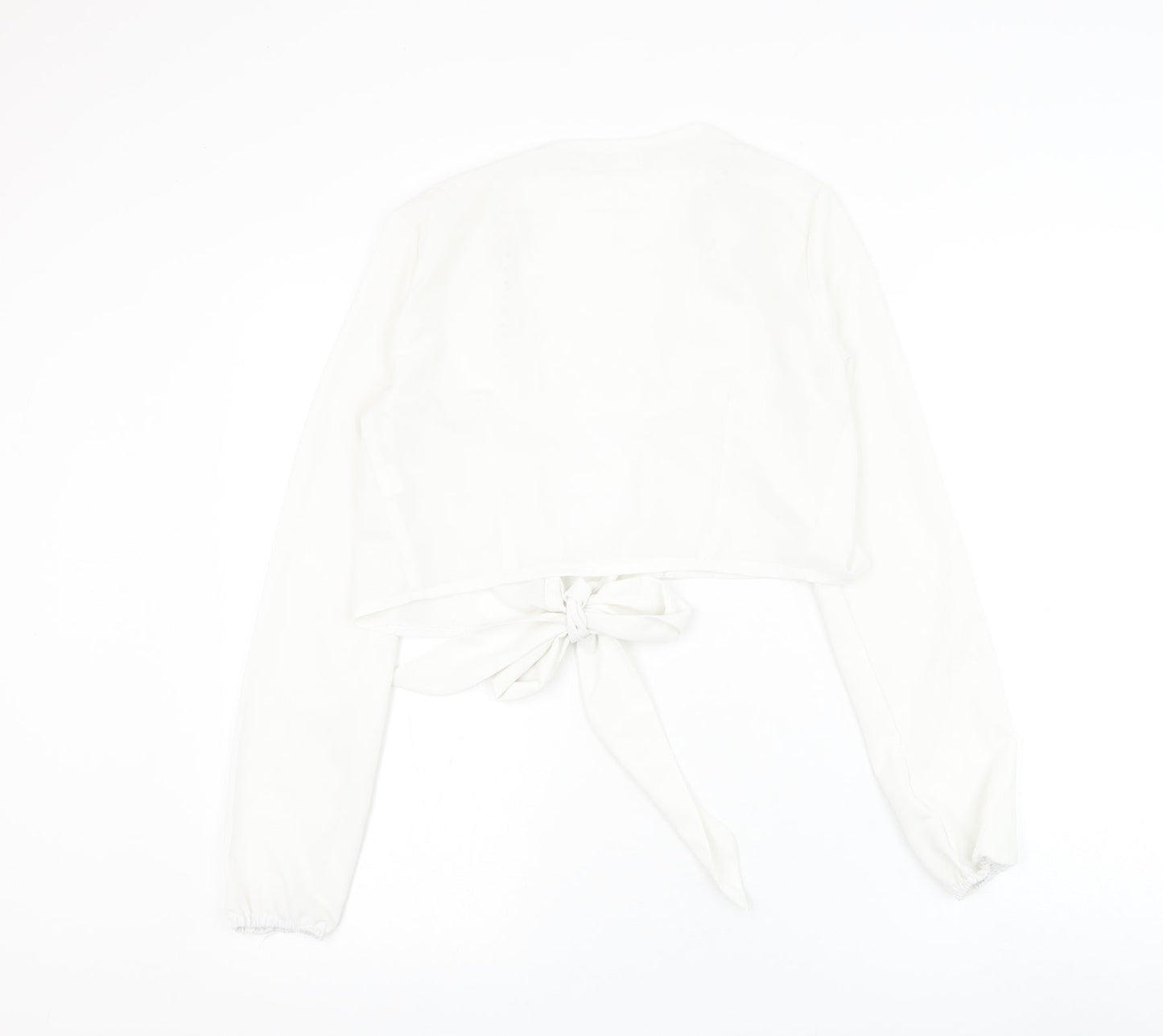 Missguided Womens White Polyester Basic Blouse Size 8 V-Neck