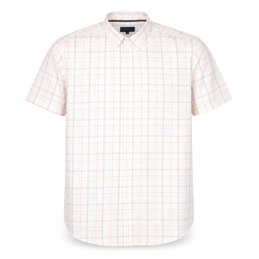 Matalan Mens White Striped Polyester Button-Up Size M Collared Button