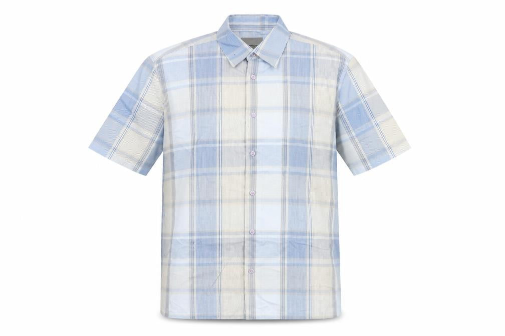 Ciro Citterio Mens Blue Check Cotton Button-Up Size M Collared Button