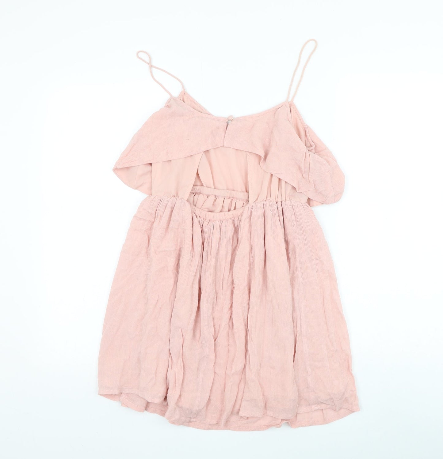 Topshop Womens Pink Viscose Basic Blouse Size 8 V-Neck