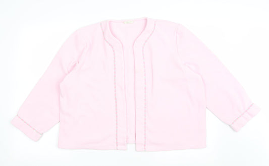 Marks and Spencer Womens Pink Solid Polyester Top Pyjama Top Size 18 Tie - Open