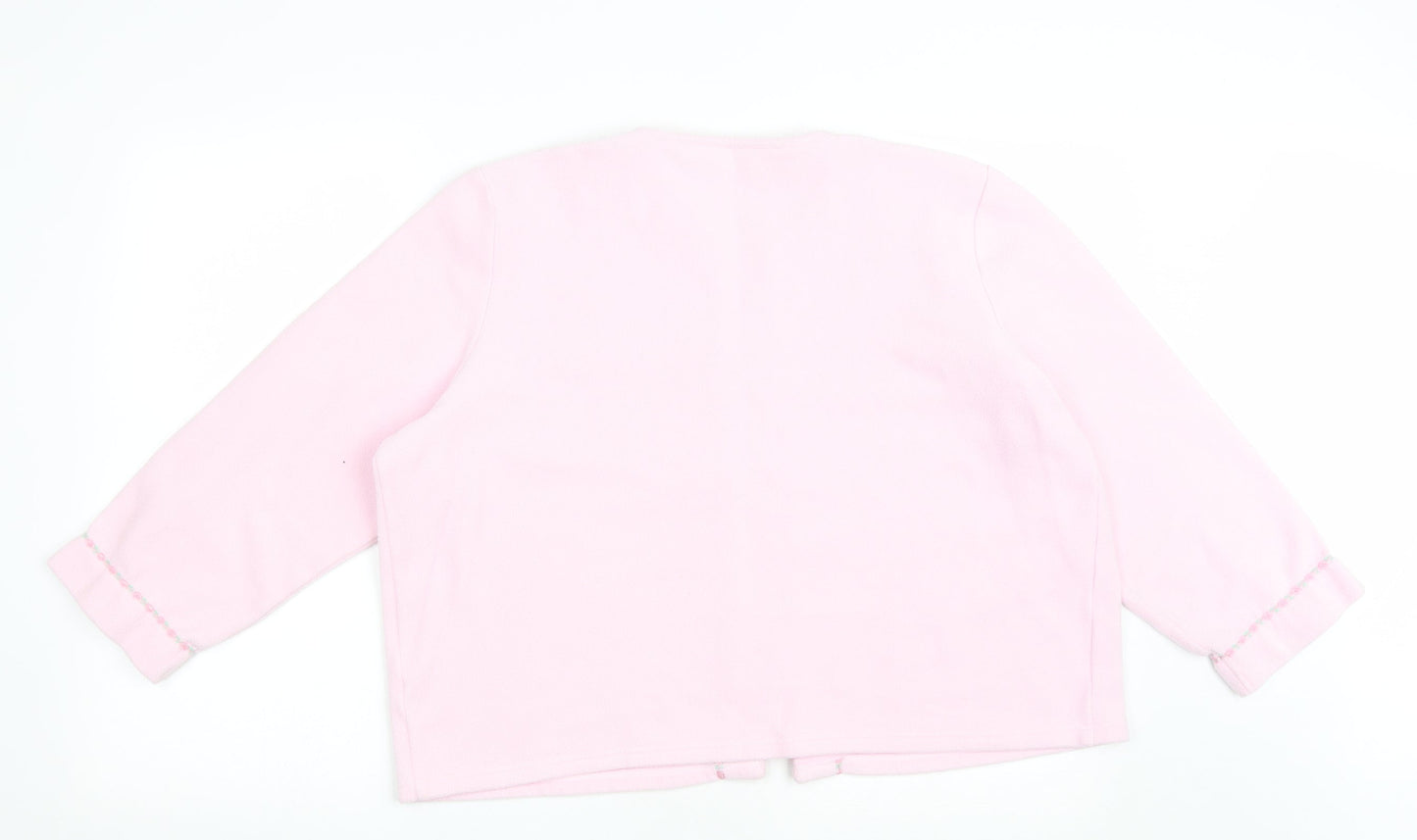 Marks and Spencer Womens Pink Solid Polyester Top Pyjama Top Size 18 Tie - Open