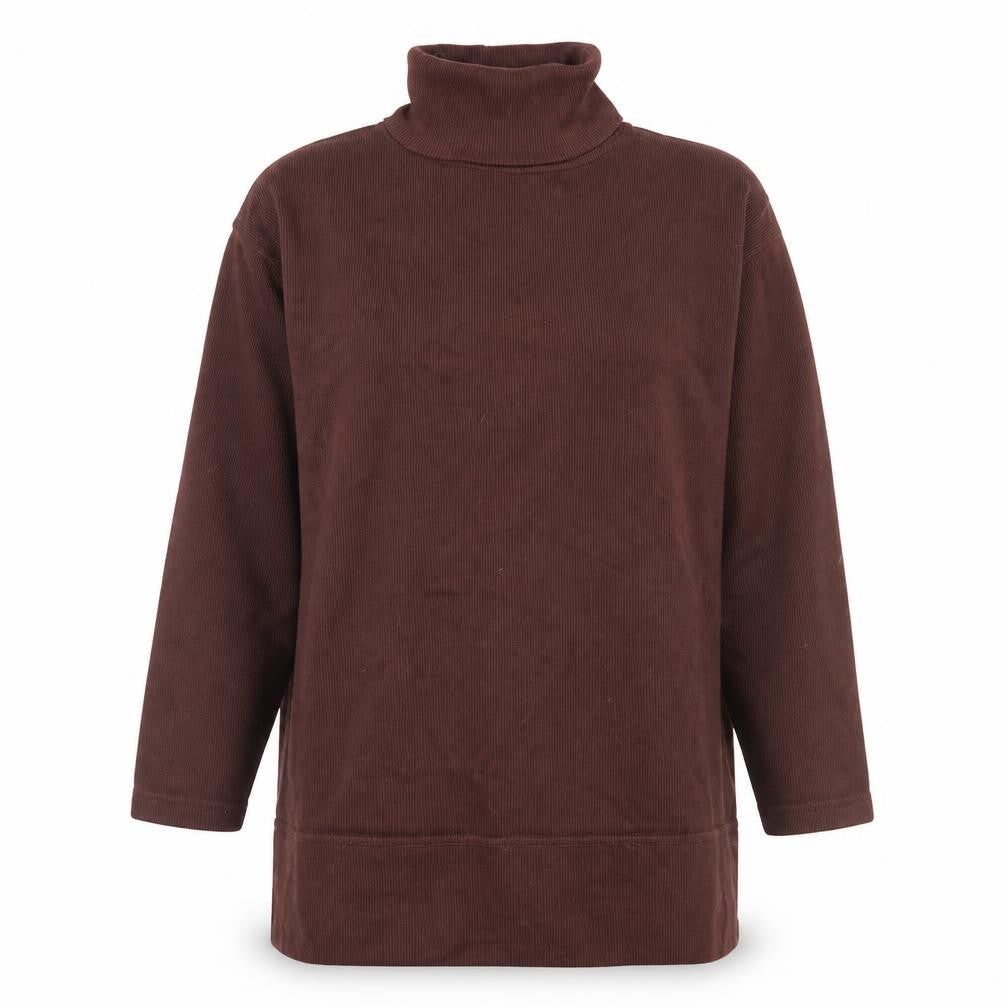 InStyle Collection Womens Brown Roll Neck Cotton Pullover Jumper Size S - Ribbed