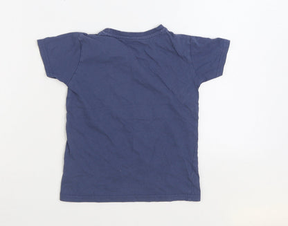 Dunnes Boys Blue Cotton Basic T-Shirt Size 5 Years Round Neck Pullover - Skateboarding