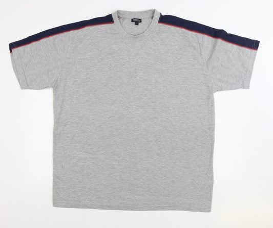 Originals Womens Grey Cotton Basic T-Shirt Size L Round Neck