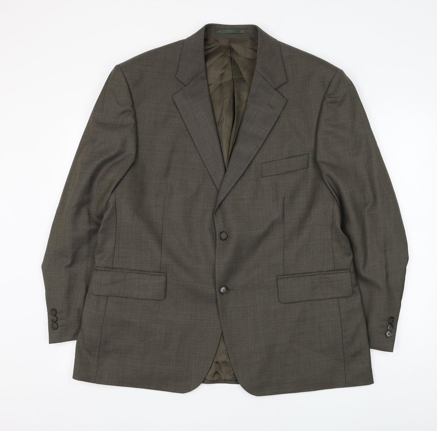 Pinstripe Mens Green Wool Jacket Suit Jacket Size 44