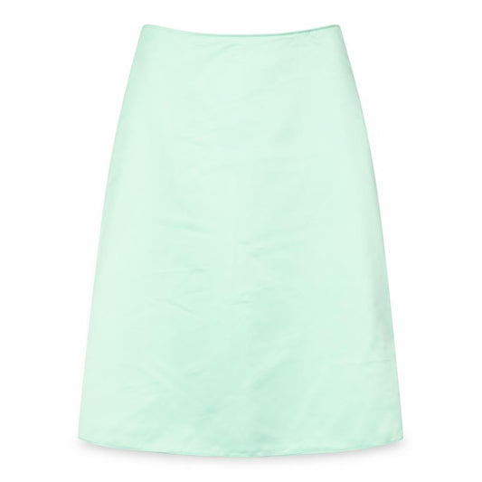 Preworn Womens Green Polyester A-Line Skirt Size 36 in Zip