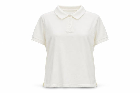 Damart Womens White Cotton Basic Polo Size 12 Collared