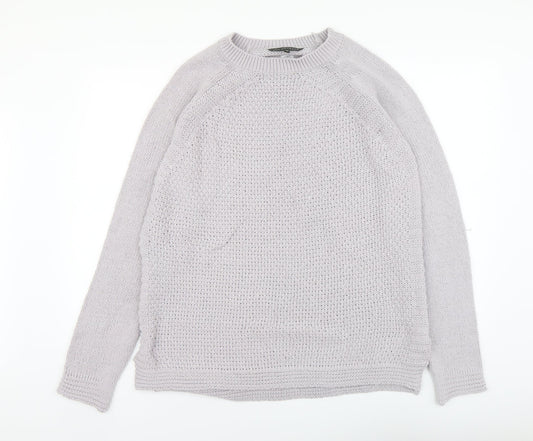 F&F Womens Grey Round Neck Acrylic Pullover Jumper Size 12