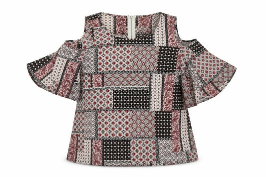 Atmosphere Womens Multicoloured Geometric Polyester Basic Blouse Size 6 Round Neck