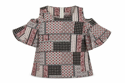 Atmosphere Womens Multicoloured Geometric Polyester Basic Blouse Size 6 Round Neck
