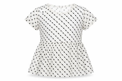 Primark Womens White Polka Dot Polyester Basic Blouse Size M Round Neck