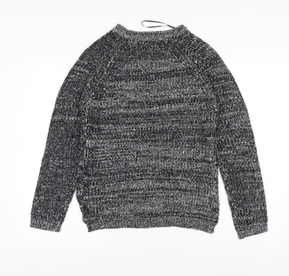 Papaya Womens Black Round Neck Acrylic Pullover Jumper Size S