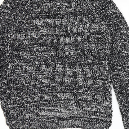 Papaya Womens Black Round Neck Acrylic Pullover Jumper Size S