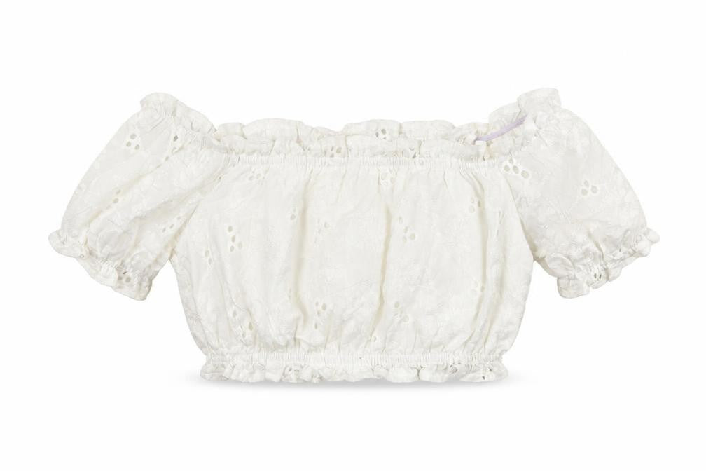SheIn Womens White Polyester Cropped Blouse Size S Square Neck