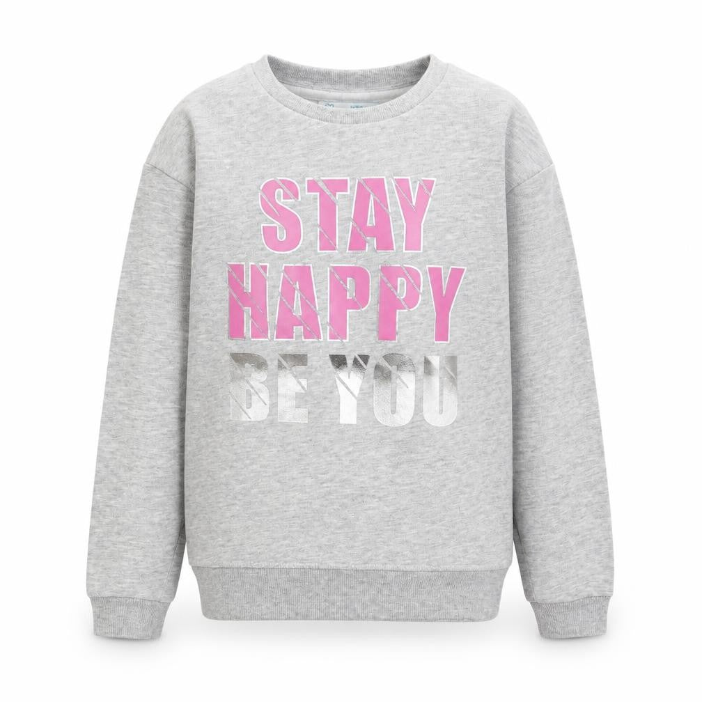 Primark Girls Grey Cotton Pullover Sweatshirt Size 9-10 Years Pullover - Stay Happy Be You