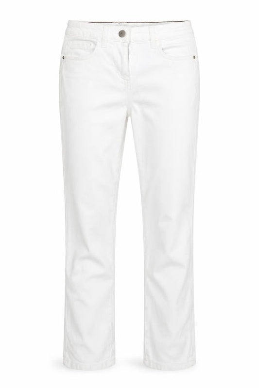 Next Womens White Cotton Skinny Jeans Size 8 L25 in Regular Button