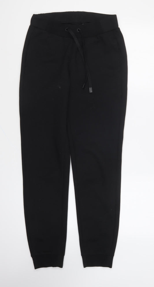 Crivit Womens Black Polyester Jogger Trousers Size S L27 in Regular Drawstring