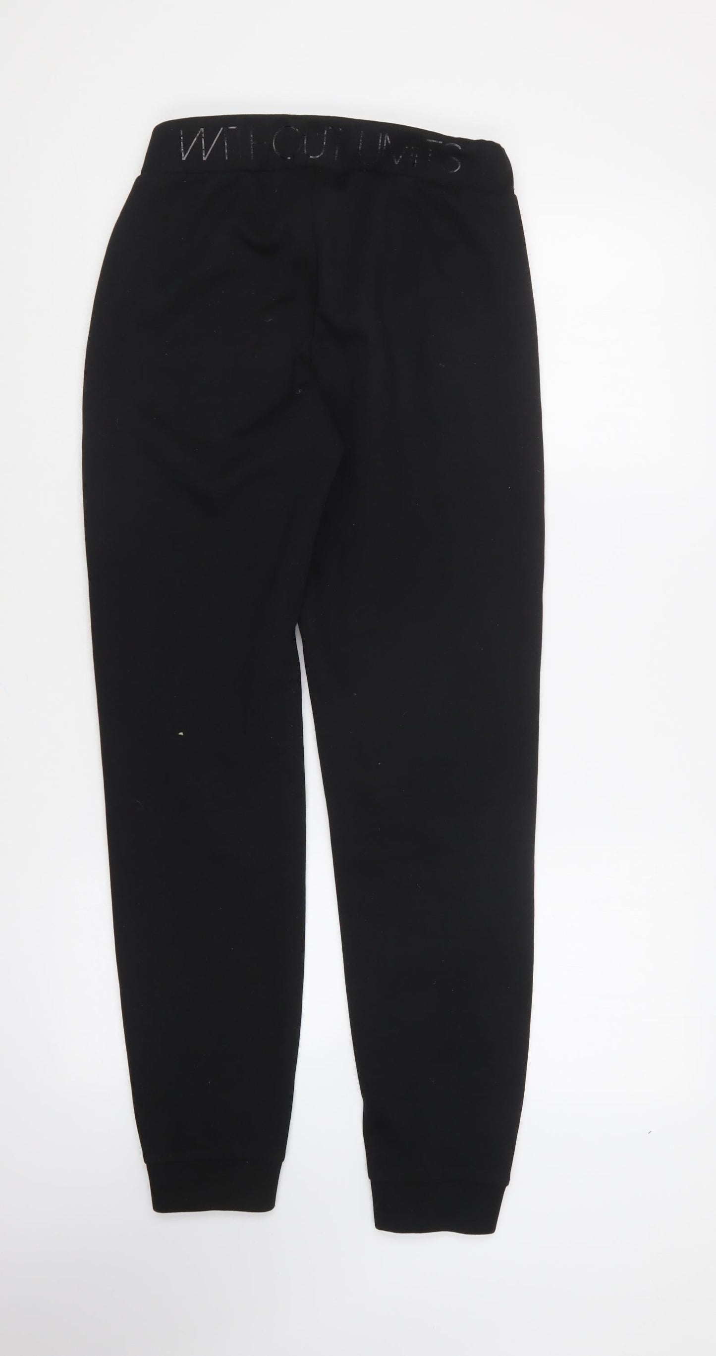 Crivit Womens Black Polyester Jogger Trousers Size S L27 in Regular Drawstring